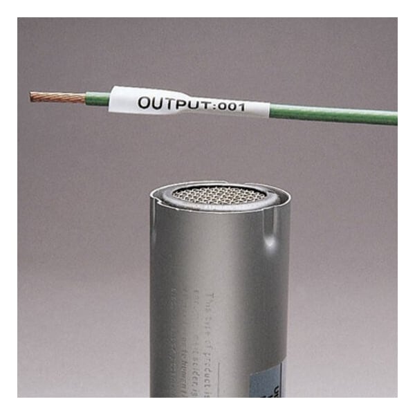 Heat Shrink Label, 3:1 I.D. Shrink Ratio, White, 1/4 in, 1000 PK